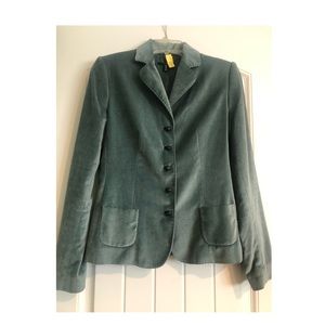 Elie Tahari Size 6 Blueish Velvet Blazer/ Jacket